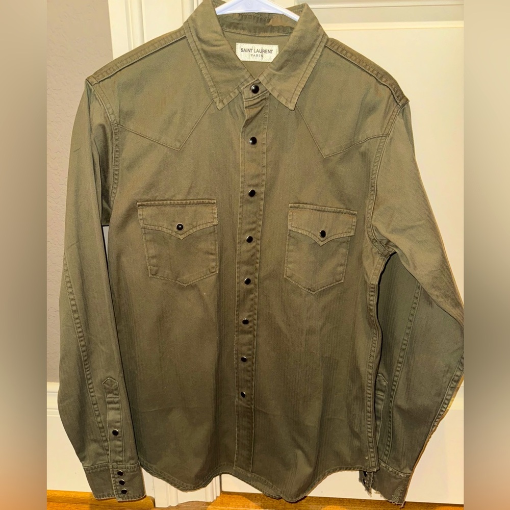 Saint Laurent Stonewashed Western Shirt